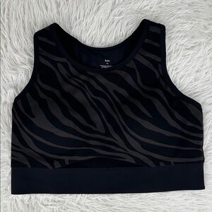 Knix Momenta Racerback Black & Grey Sports Bra Size L+ (Fits 36D, 36DD, 36E/DDD)